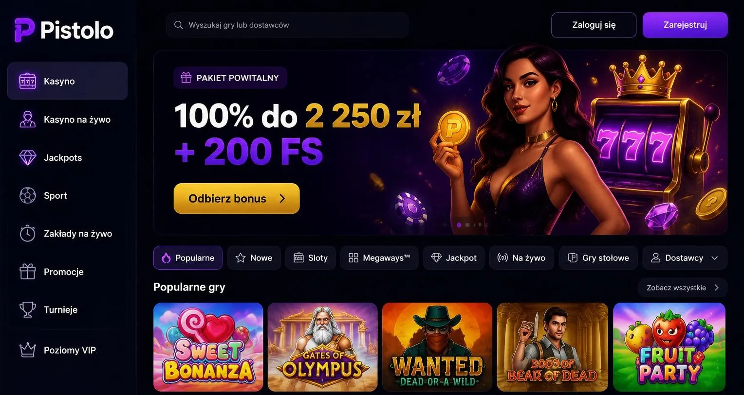 O Pistolo Casino – platforma i oferta gier